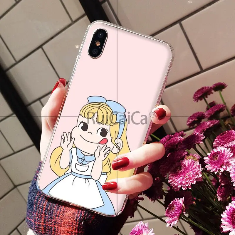 Чехол Ruicaica Cute Peko Milky girl для мобильного телефона Apple iPhone 8 7 6 S Plus X XS MAX 5 5S SE