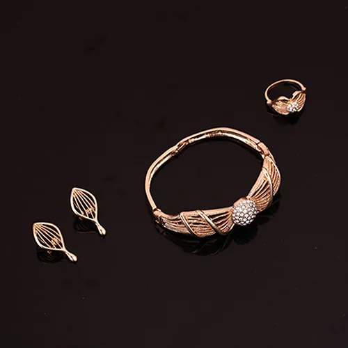 Princess Sweet Jewelry Set KC Gold-color Hollow Necklace Bangle Ring Earring | Украшения и аксессуары