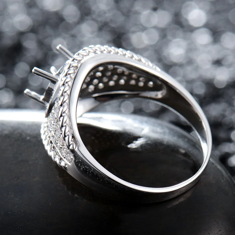 Роскошные круглые мужские обручальные кольца 6x6 мм из белого золота 14 карат с