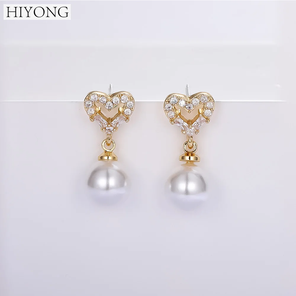 HIYONG/Новые корейские серьги со множеством кристаллов золотистого и серебристого