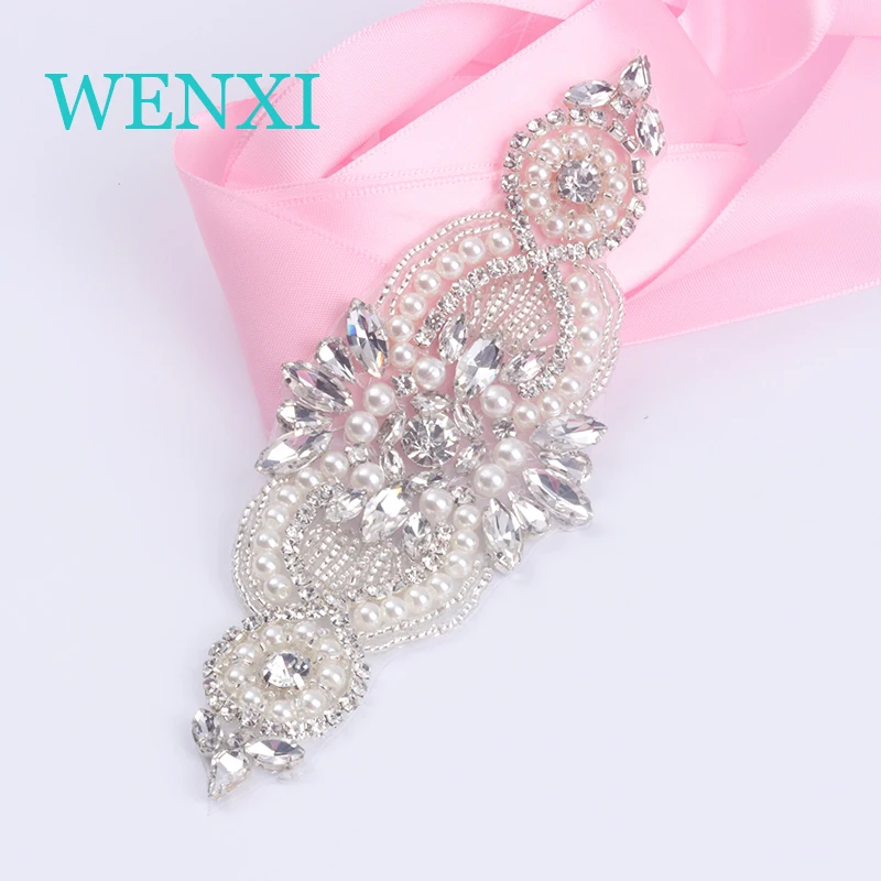 WENXI Craft (5 шт.) оптовая продажа серебряных жемчужин Стразы Аппликации шитье на