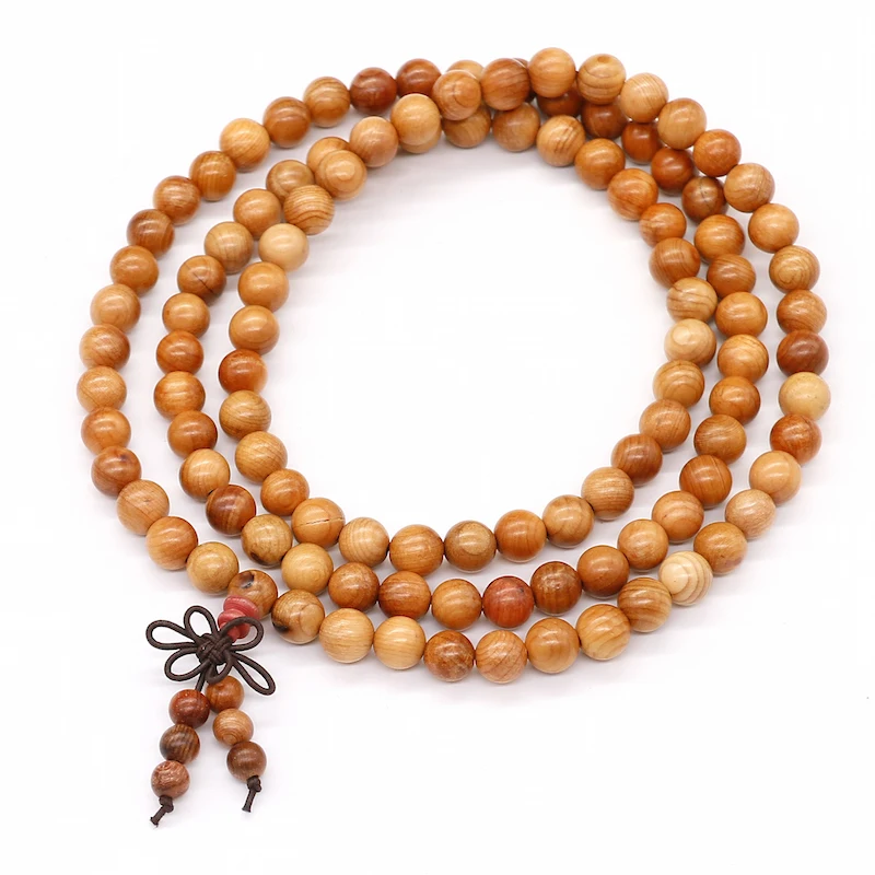 Браслеты из натурального сандалового дерева ручной работы 108 браслет бусин Будды
