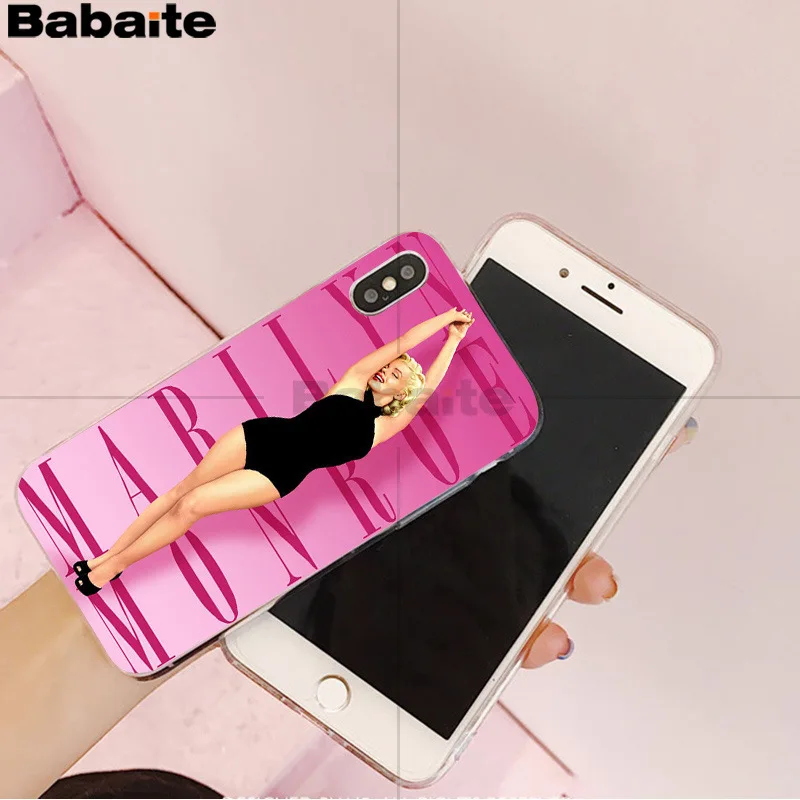 Marilyn Monroe мягкий чехол для телефона из ТПУ iPhone X XS MAX 6 6s 7 7plus 8 8Plus 5 5S SE XR 12 mini