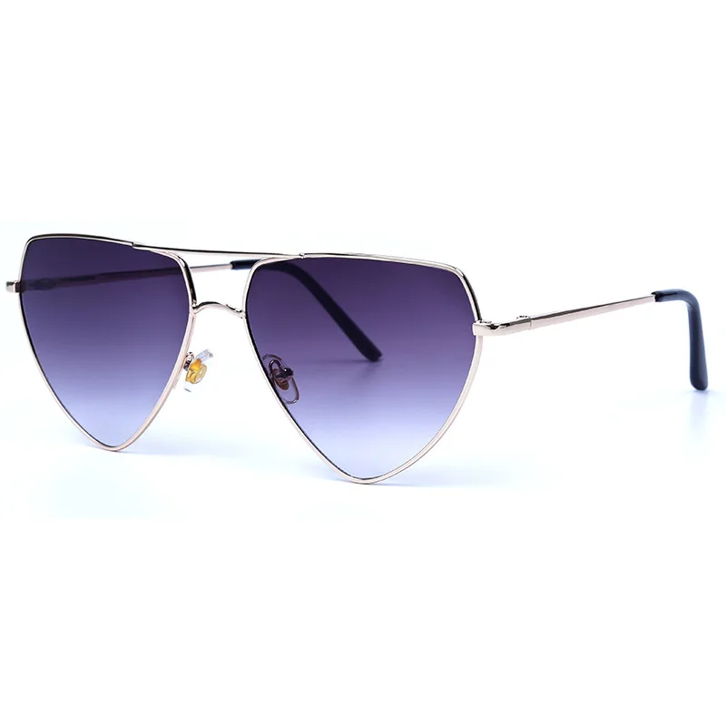 C2 Gold Gray Grad Солнечные очки в форме сердца для женщин брендовые дизайнерские металлические солнцезащитные очки модные классические винтажные очки UV400 - Цвет линз: C2 Gold Gray Grad