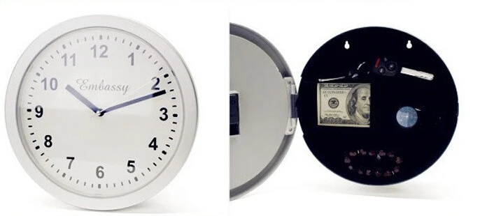 Настенные Часы Со Скрытой Отсеки Держать Золото Серебро Ювелирные Изделия