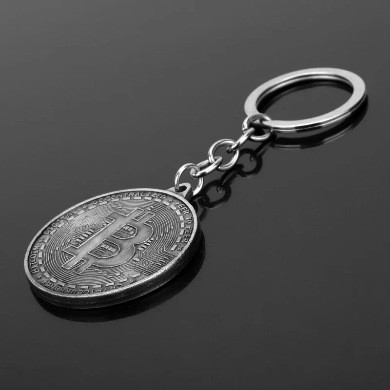 

MQCHUN new hot Bitcoin keychain alloy Key Ring Holder Car Bag Key Chain women and men jewelry