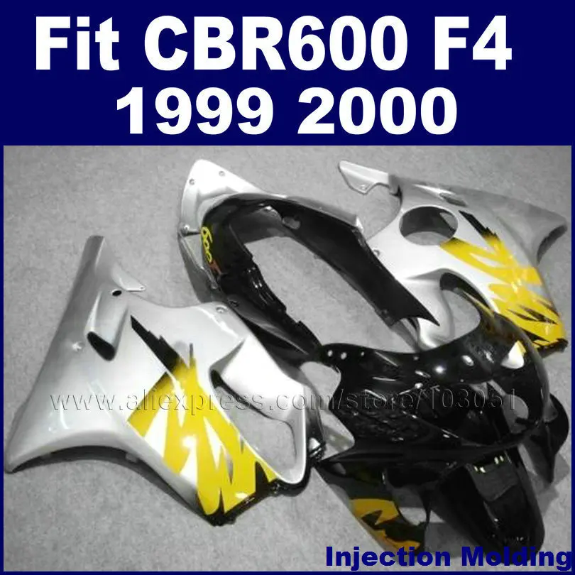 Набор обтекателей для HONDA набор из АБС пластика CBR600F4 CBR600 99 00 F4 hulls серебристого и
