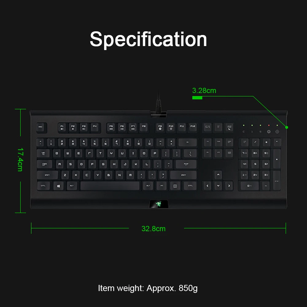 Проводная игровая клавиатура Razer с программируемыми клавишами 104 клавиши |