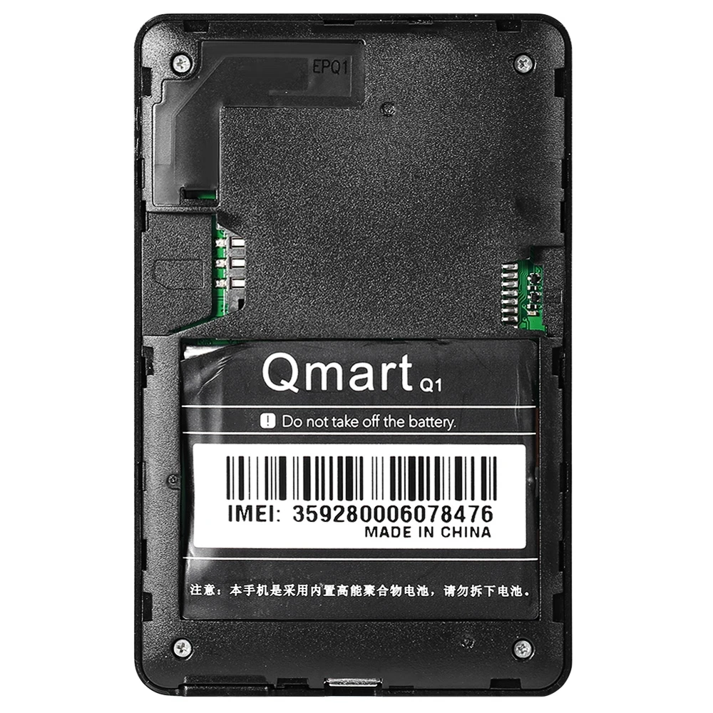 Оригинал AIEK Q1 1.0 дюймов смартфон ультра-тонкие карты телефон fm-аудиоплеера звук