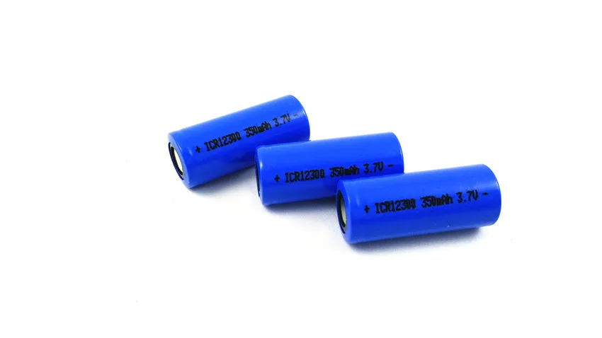 4pcs 3.7v ICR 12300 rechargeable lithium ion battery cell 350MAH for LED flashlight torch and speaker | Электроника