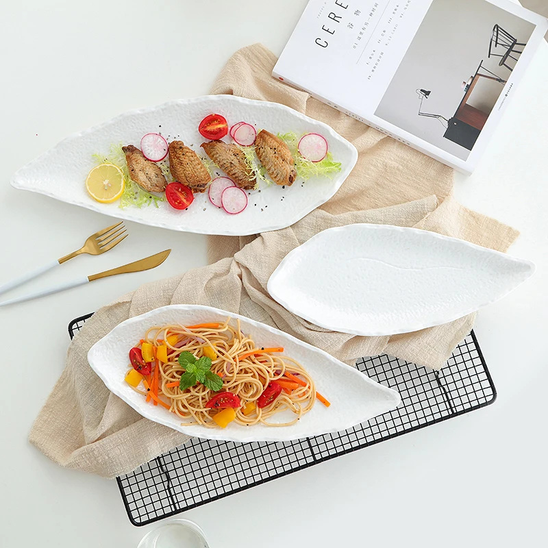 Модная японская кухонная тарелка для рыбы, креативная прямоугольная тарелка для стейка, западное блюдо для суши, новая обеденная тарелка, кухонная столовая посуда