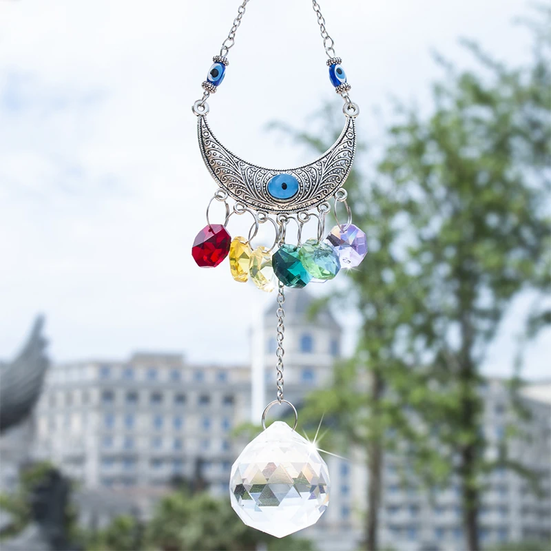 H& D чакра Suncatcher 30 мм Хрустальный Шар Подвесной Настенный счастливый злой украшение в виде глаза подарок для защиты дома Декор