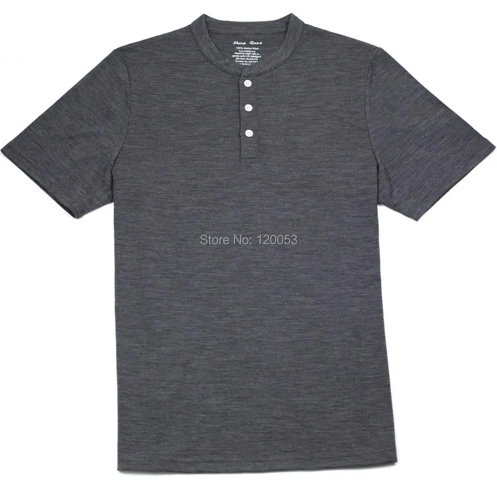 100% австралийская мериносовая шерсть Мужская футболка с коротким рукавом