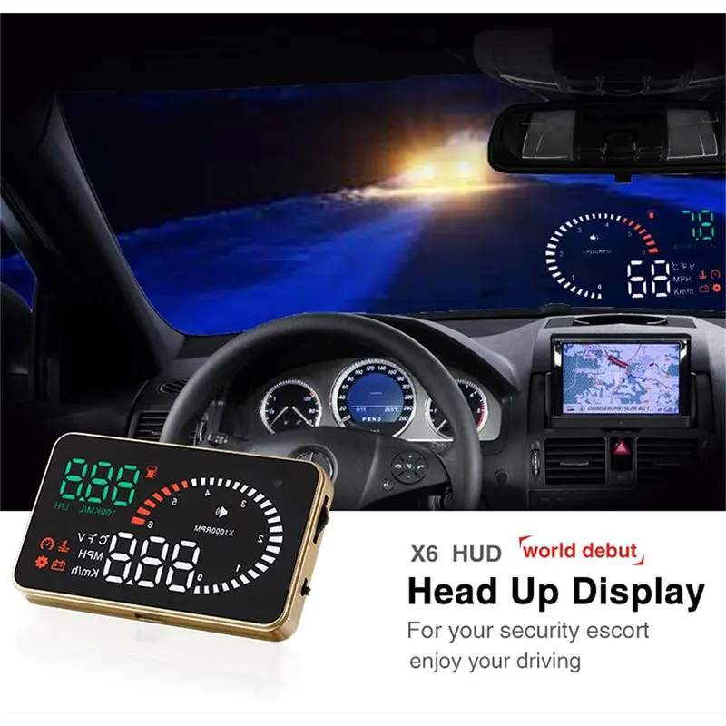 Автомобильный Hud 3 5 дюймов X6 дисплей на головке автомобиля GPS Спидометр цифровое
