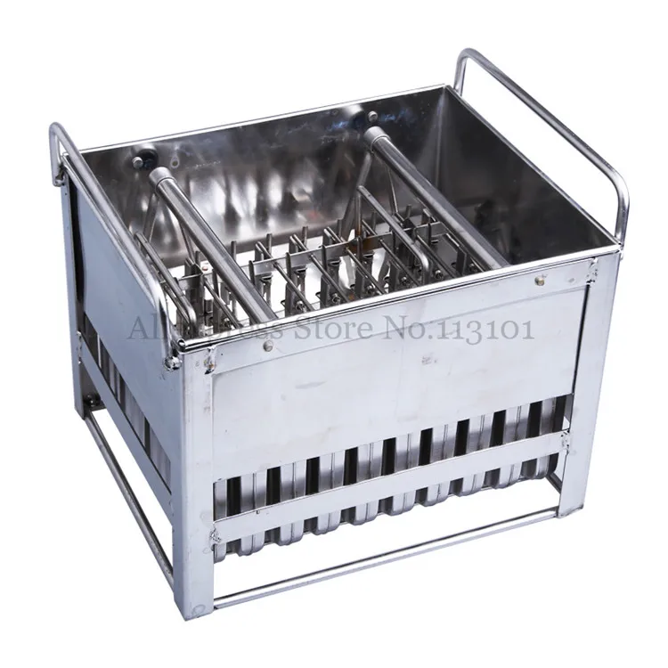 Stainless Steel Ice Pop Mold 40pcs/Batch Commercial Ice Popsicle Mould with Sticks Holder Ice-lolly Molds
