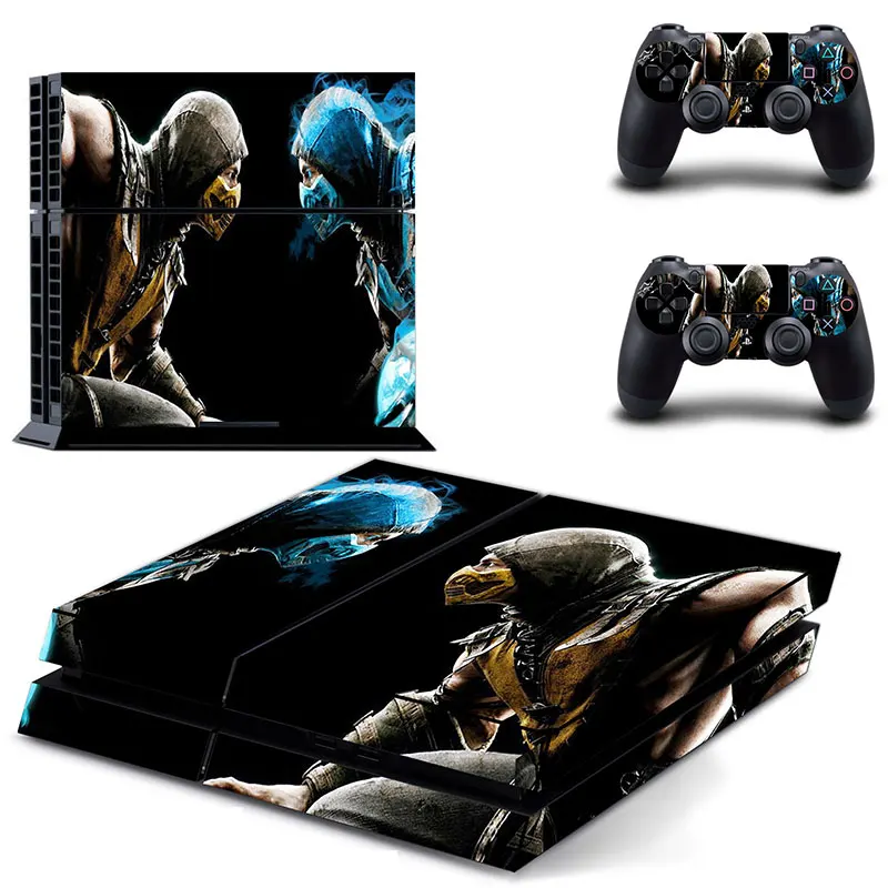 Виниловая наклейка на кожу игровой Mortal Kombat PS4 для консоли Sony Playstation 4 и 2