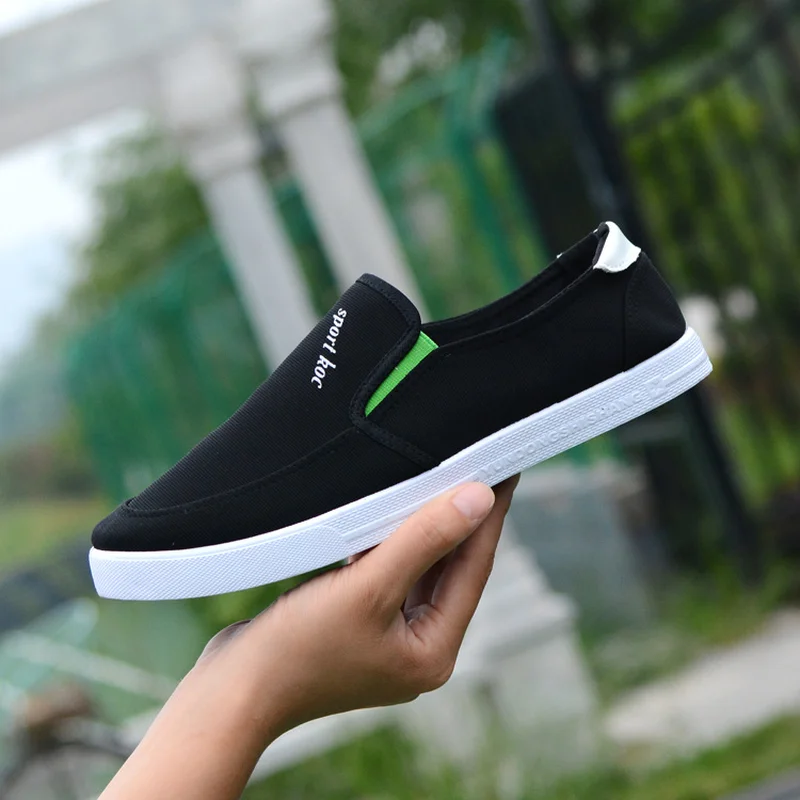 

Spring Summer Tide Shoes Set Foot Fashion Canvas Shoes Male Student Breathable Casual Shoes A Pedal Lazy Cloth Shoes Old Skool