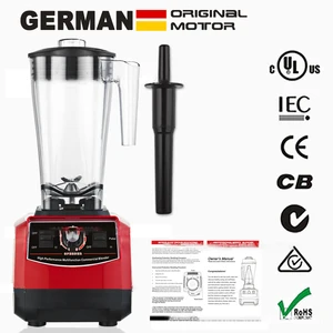 Мощный коммерческий блендер 3 л 2200 Вт, зеркальный кухонный комбайн, соковыжималка с японским лезвием, машина для смузи со льдом