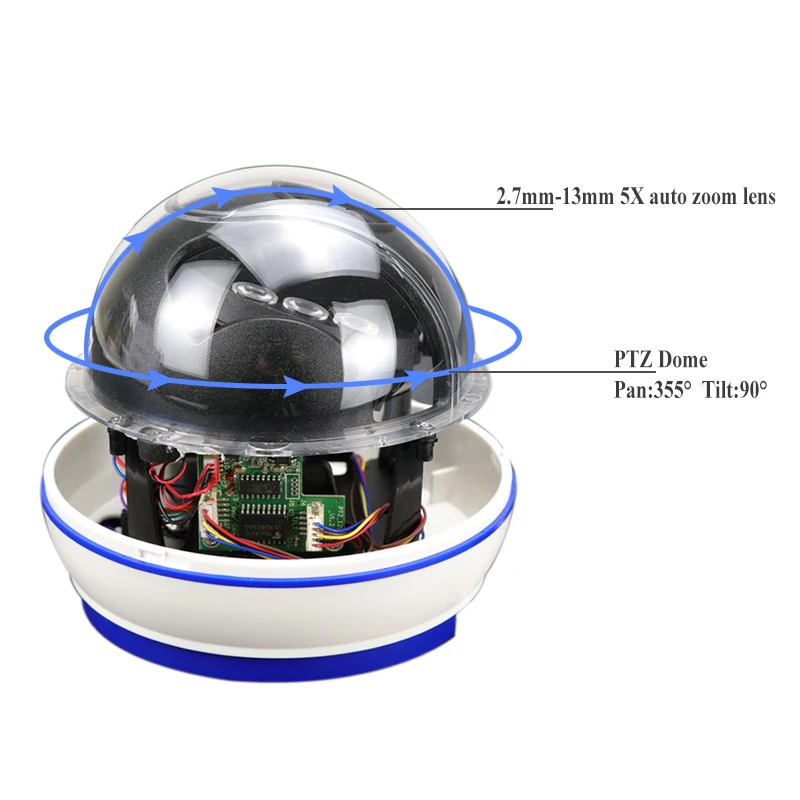 Camhi 2.0MP беспроводной WIFI высокой четкости аудио зум объектив 1080P Веб камера PTZ