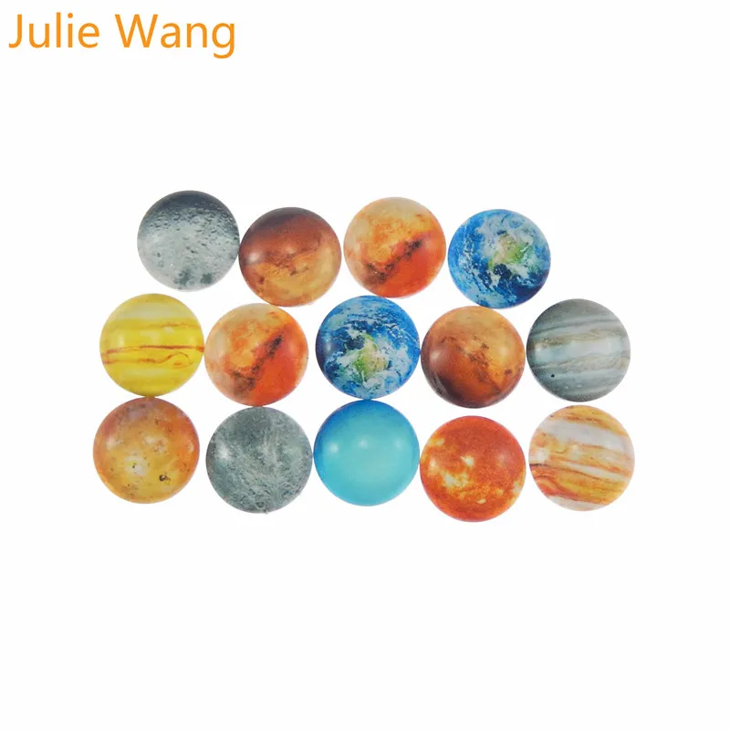 Julie Wang 1 упаковка 8 30 mmRound стекло Смешанная галактика Планета Земля Марс венерина