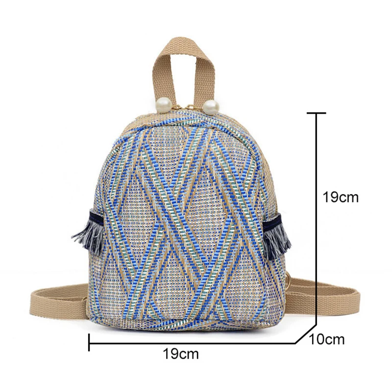 Модные Плетеные рюкзаки с травой и соломой женская летняя дорожная сумка через