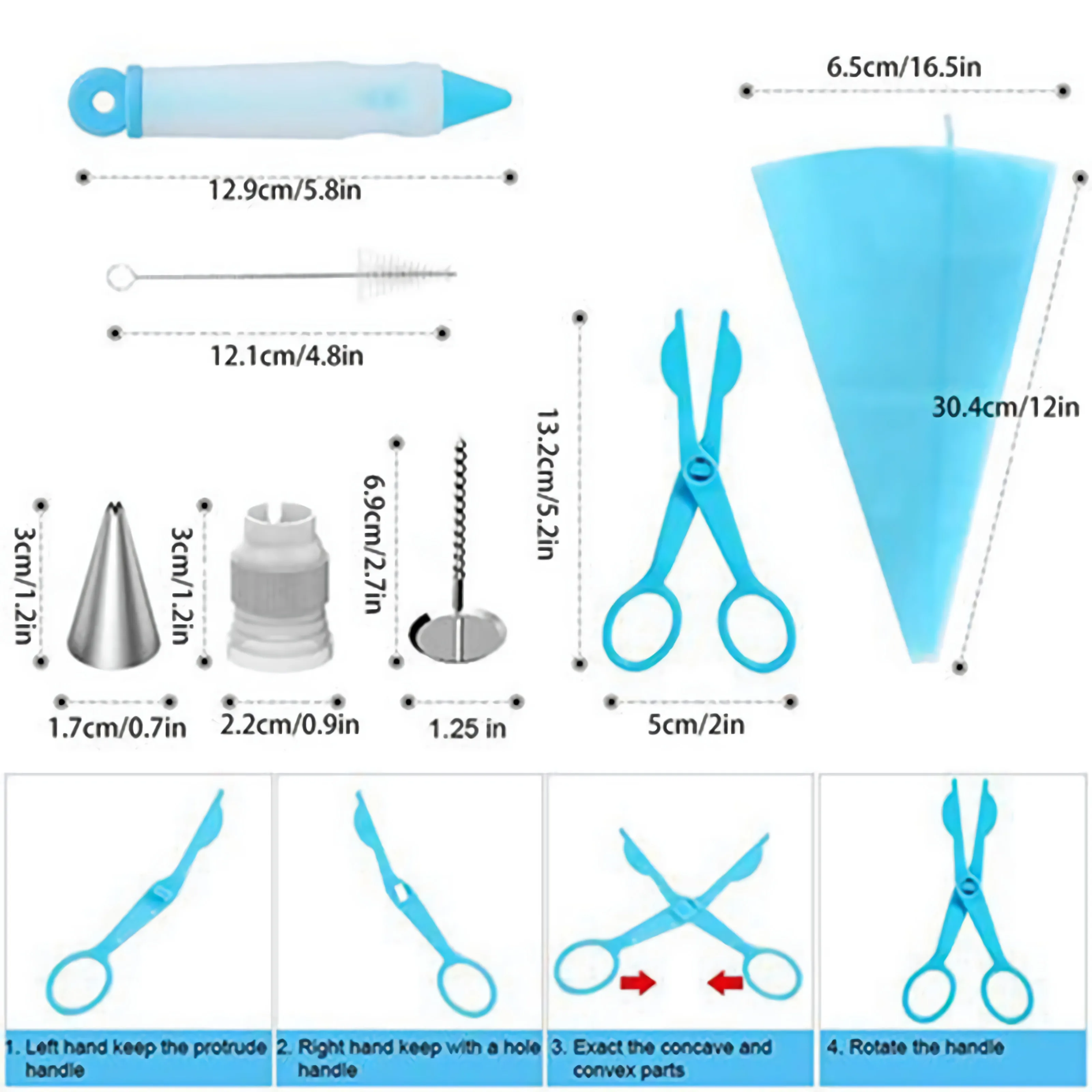 43 шт./компл. насадка ножницы Насадка-скребок Ручка кондитерских мешков для крема