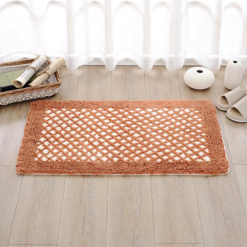 Хлопковые коврики из синели мягкий маленький коврик для ног с ромбовидным узором