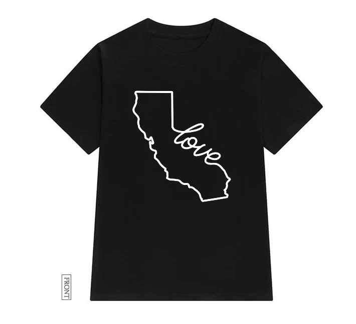 Футболка California Love для женщин Повседневная хлопковая хипстерская забавная