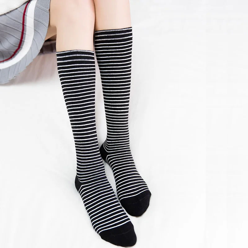 [COSPLACOOL] Модные носки в стиле колледжа полоску три цвета длинные женские теплые