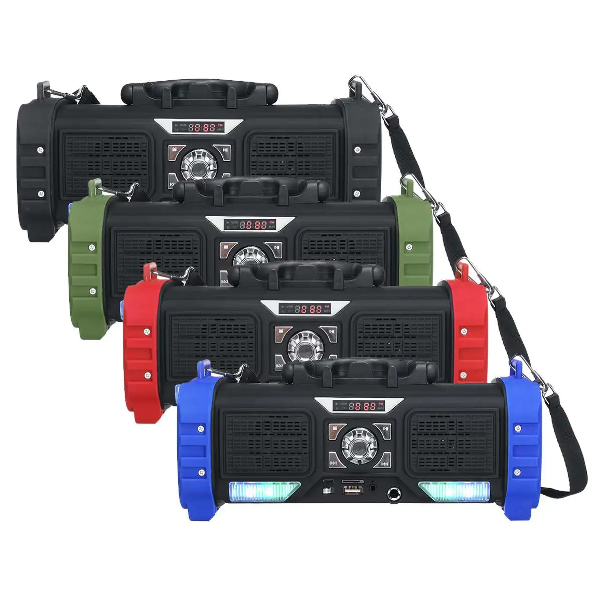 20W Hifi Speakers Portable Wireless bluetooth Speaker w/Mobile Phone Holder LED Flashing Lights 2200MAH Bass Column Subwoofer