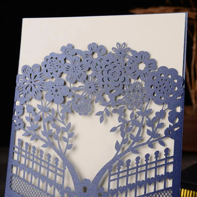 50 шт./компл. бумажная Свадебная пригласительная открытка Изящные резные цветы