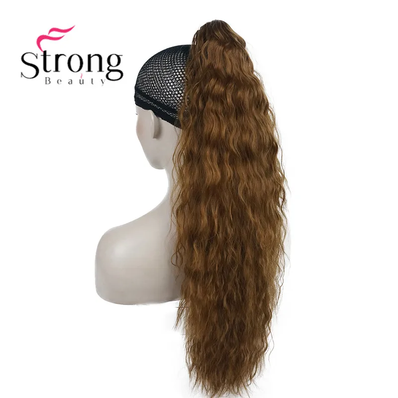 30 LT auburn StrongBeauty 24 ''6 цветов синтетический конский хвост Кудрявые Волнистые коготь наращивание волос клип на шнурке шиньон - Цвет: 30 LT auburn