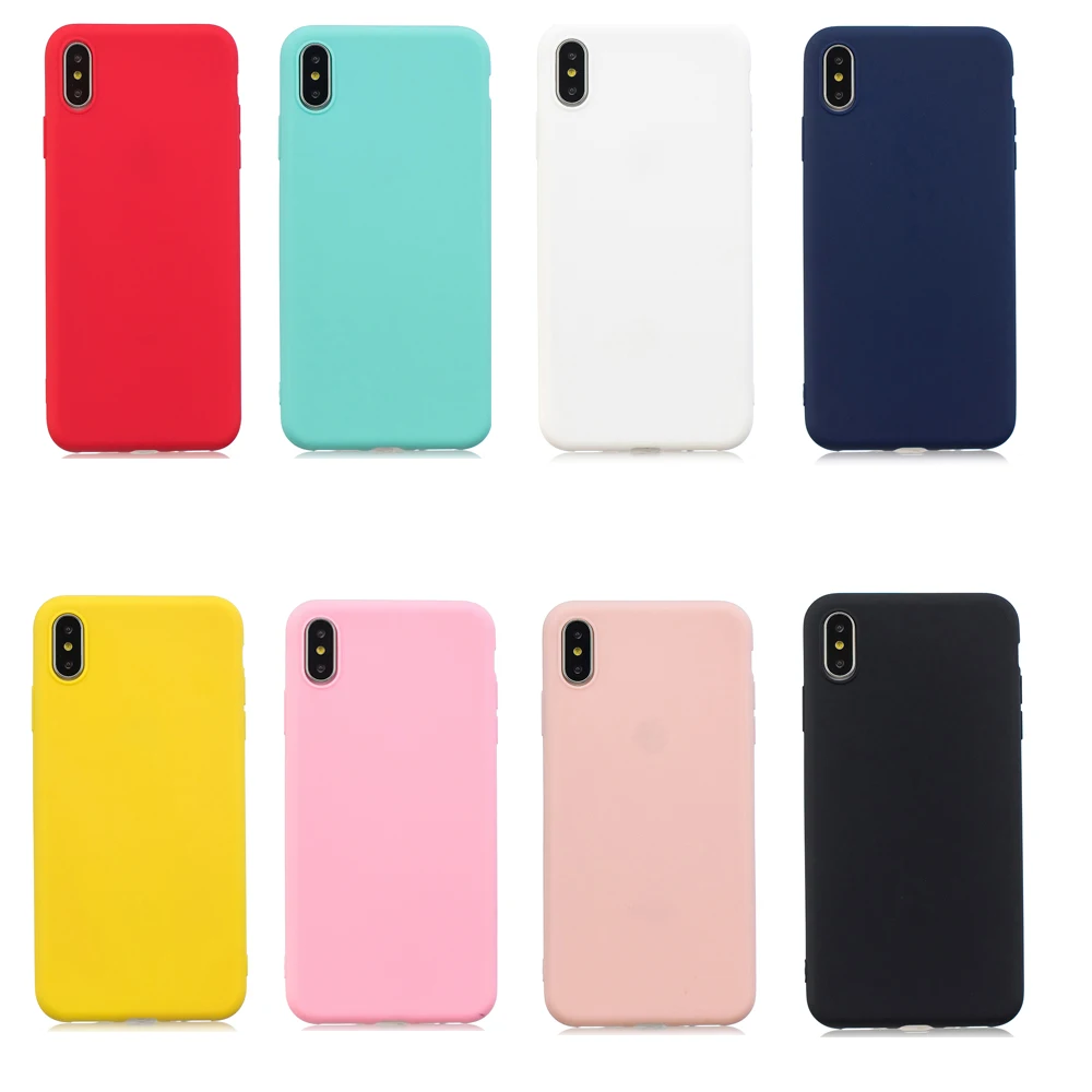 Простой Стильный чехол для телефона iPhone 5S 6 6s 7 8 Plus X XR XS Max простой однотонный