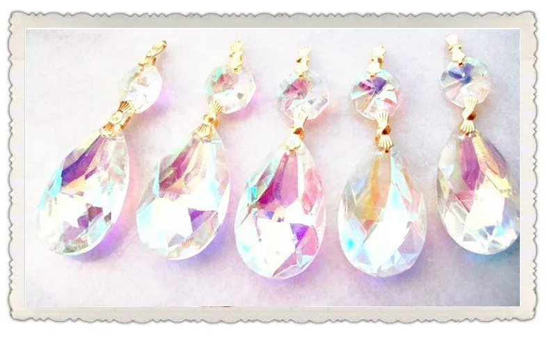 Кристаллы в форме капли стеклянные 50 мм 100 шт./лот|glass crystals for chandeliers|crystal prisms