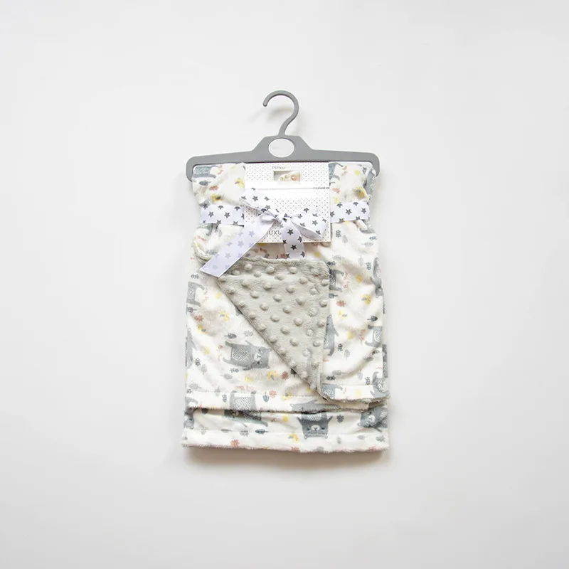 E 120x75cm Детское одеяло Minky, Пеленальное Одеяло для новорожденных, супер мягкое детское одеяло для сна с изображением животных, manta bebe cobertor bebe - Цвет: E 120x75cm