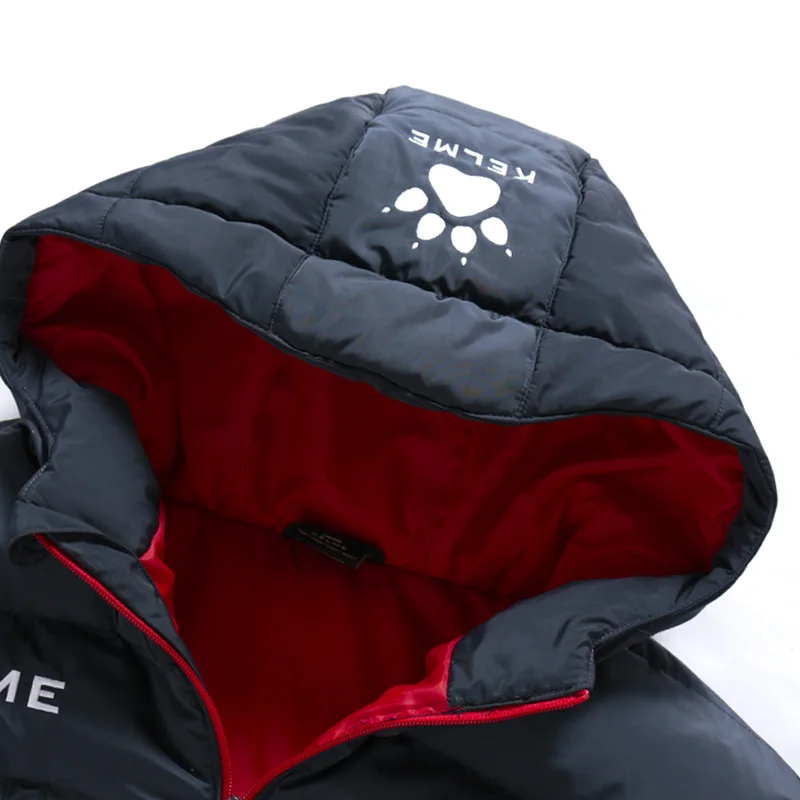 KELME Мужская Детская футбольная тренировочная куртка с капюшоном, зимнее теплое пальто, тренировочная спортивная куртка для бега K15P010