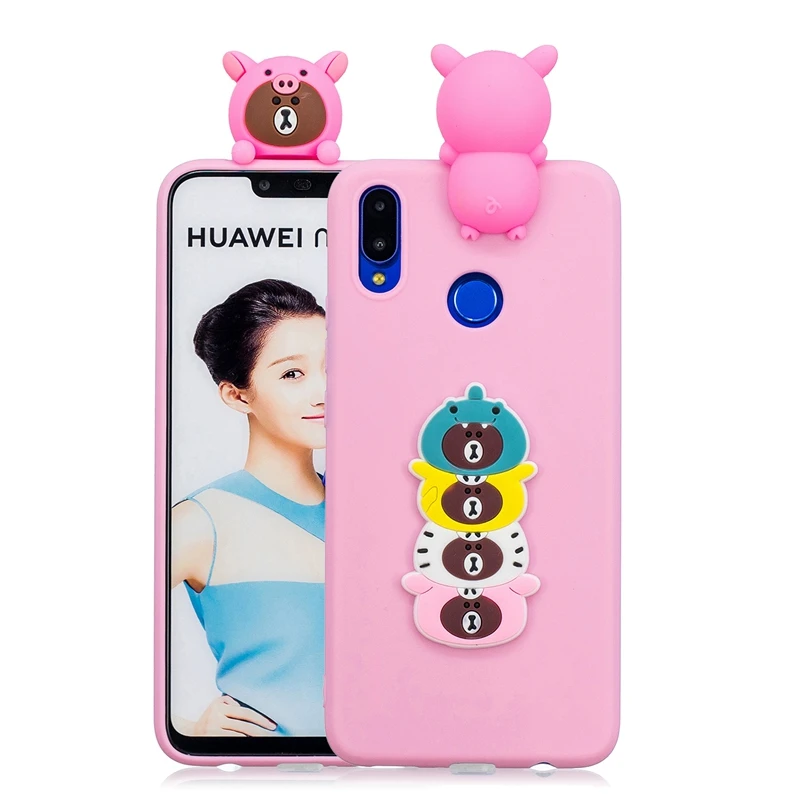 3D Cartoon Unicorn Cover For Huawei Nova 3i Case Cute Toys Bear Phone Bumper P Smart Plus 6.3&quot Soft Coque Fundas |