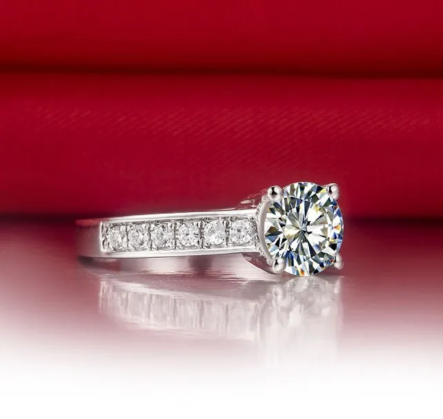 

Trendy 1Carat C&C Brand Moissanite Women Marriage Ring Best 18K 750 White Gold Fine Jewelry Ring Last Forever