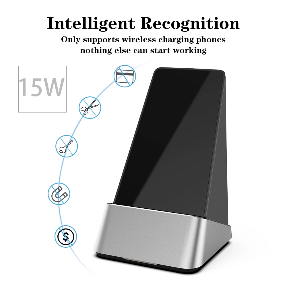 Беспроводное зарядное устройство Ascromy 15 Вт Qi для iPhone XS Max X 8 Plus Samsung s10 + S10 Quick Charge