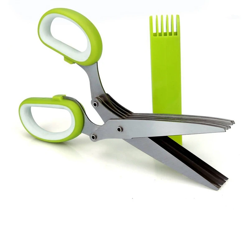 5 слоев из нержавеющей стали кухонные ножницы для специй овощи лук цветок морские