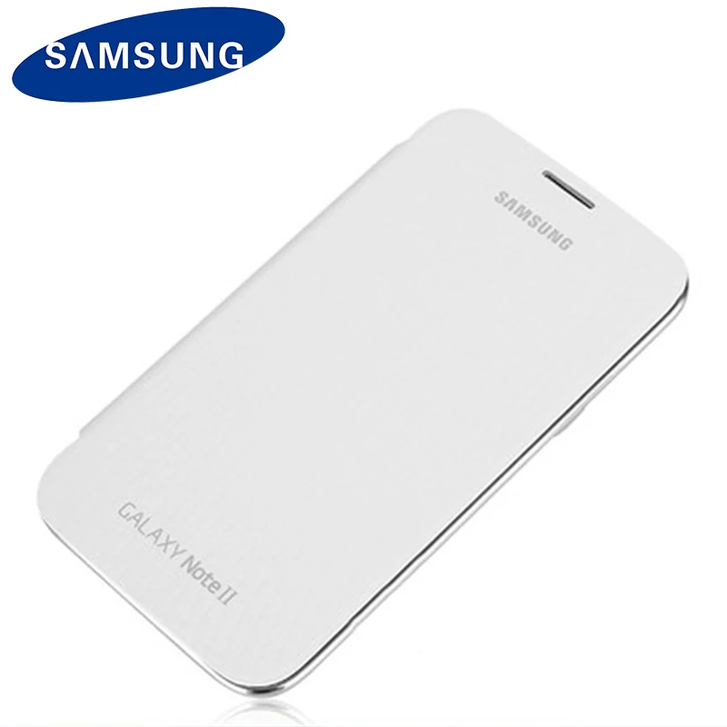 Оригинальный чехол samsung для Galaxy Note 2 N7100 флип из искусственной кожи матовый умный