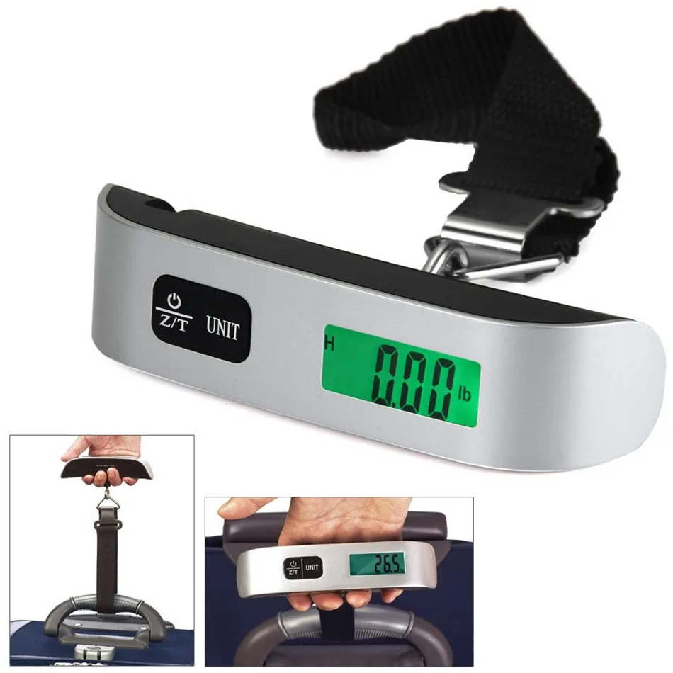 

Telman 1PCS 50kg/10g Portable Electric Digital Luggage Scale with blue backlight Hanging Handheld Scales Wholesale