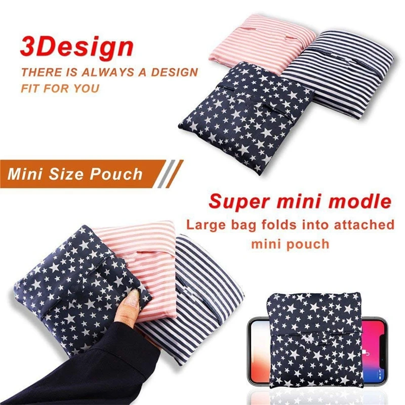 Многоразовые сумки для продуктов 6 упаковок сверхпрочные складные покупок