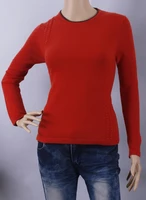 pure cashmere sweater women rust red pullover o neck lady sweaters natural thick warm high quality clearance sale free shipping
