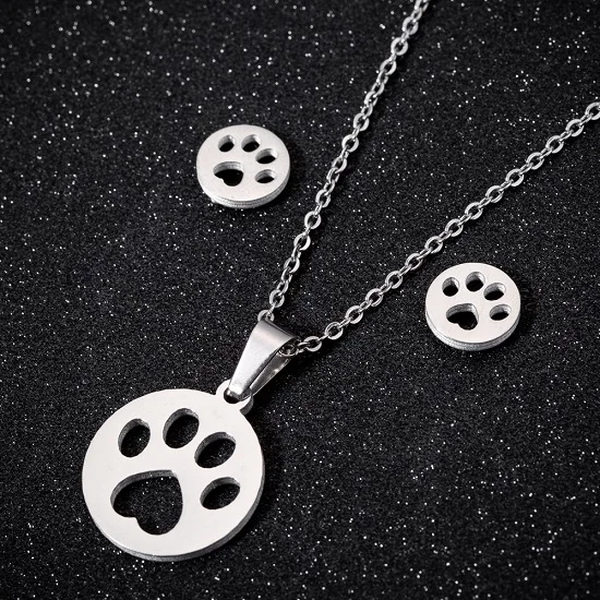 Steel Bear Set Yiustar оригами hello kitty ожерелья из нержавеющей стали для женщин ювелирные изделия много милый сидя мультфильм кошка кулон Чокеры подарки для детей - Окраска металла: Steel Bear Set