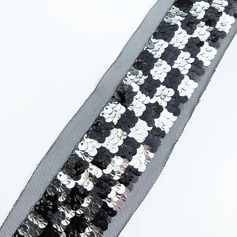 2 ярда 8 см два цвета вышивка блестками свадебное декоративное шитье Кружевная