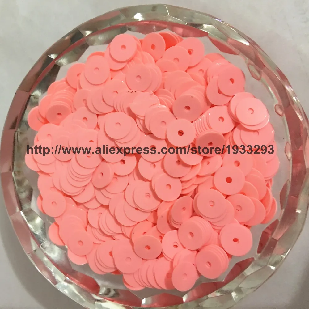 

4000pcs(50g) Solid Pink Color 6mm Flat round loose Sequins Paillette Sewing Garment Clothing accessories Sequins for crafts