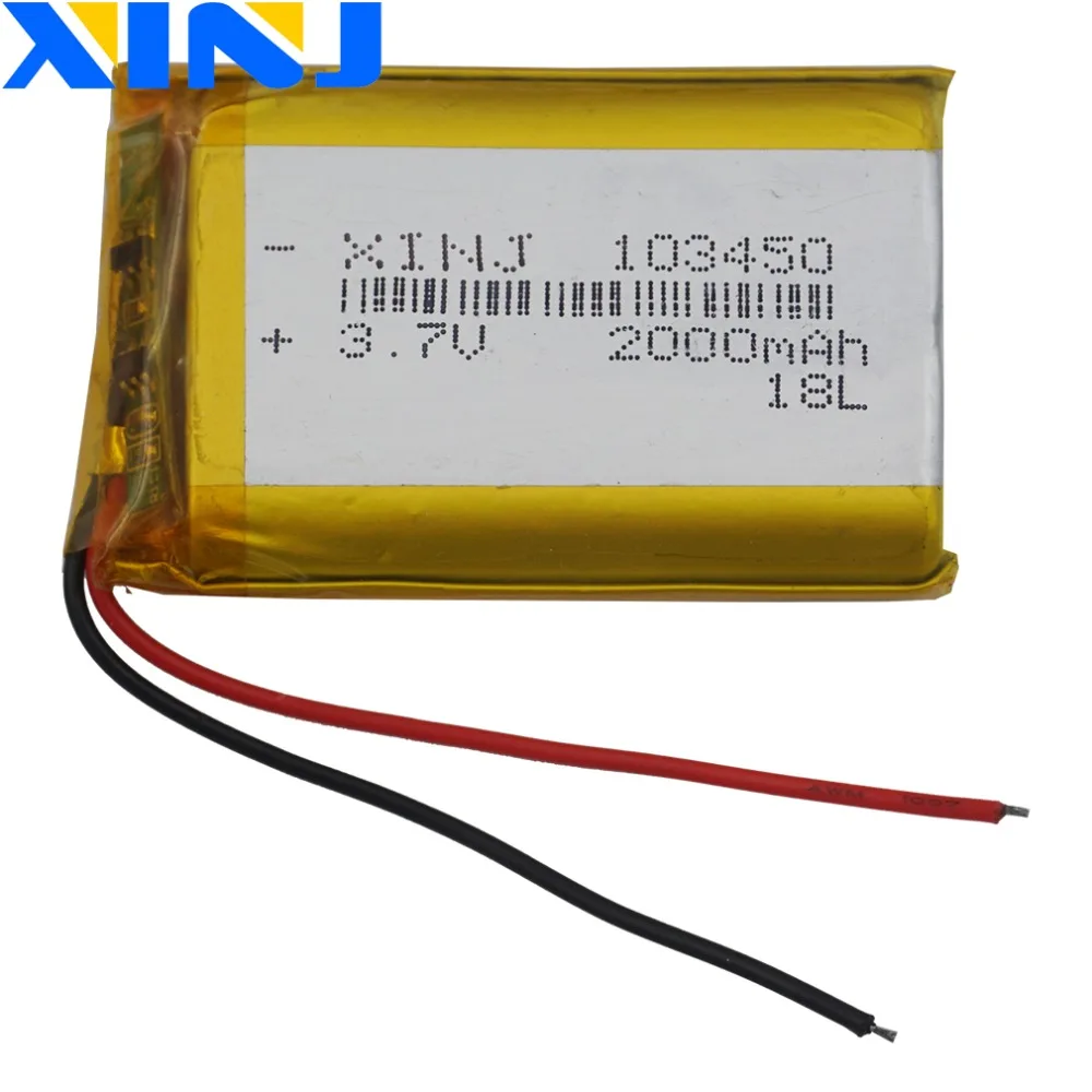 XINJ 3 7 V 2000mAh Li Po полимерный аккумулятор 103450 для камеры PSP GPS портативный ТВ Видео