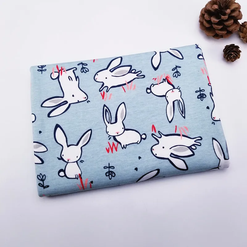 Buulqo кролика хлопковая трикотажная ткань эластичные печатные хлопок одежда из
