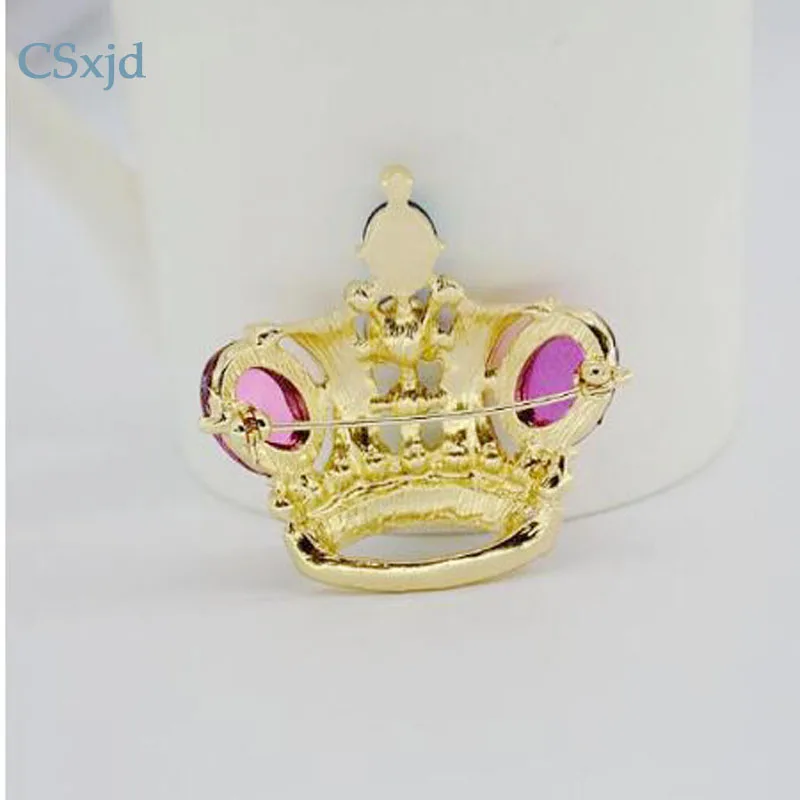 Винтажная брошь CSxjd с красной короной ювелирная изысканный подарок кристалино